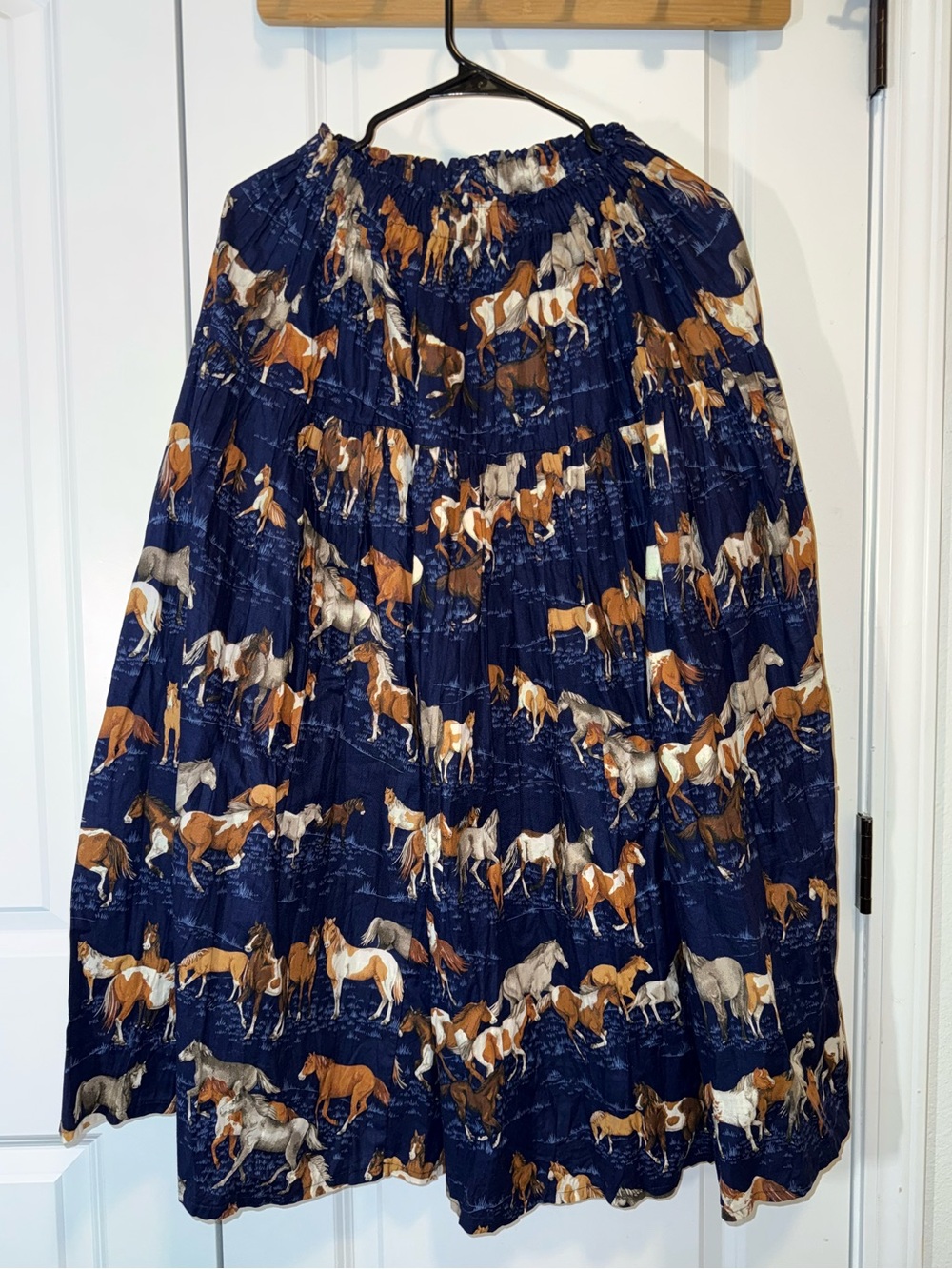 Vintage 80s/90s Western Horse Print Broomstick Maxi Skirt Equestrian - XS/S